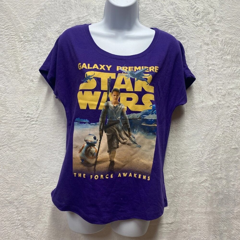 Galaxy‎ Premier Star Wars T-Shirt Womens Small Purple Cotton The Force Awakens